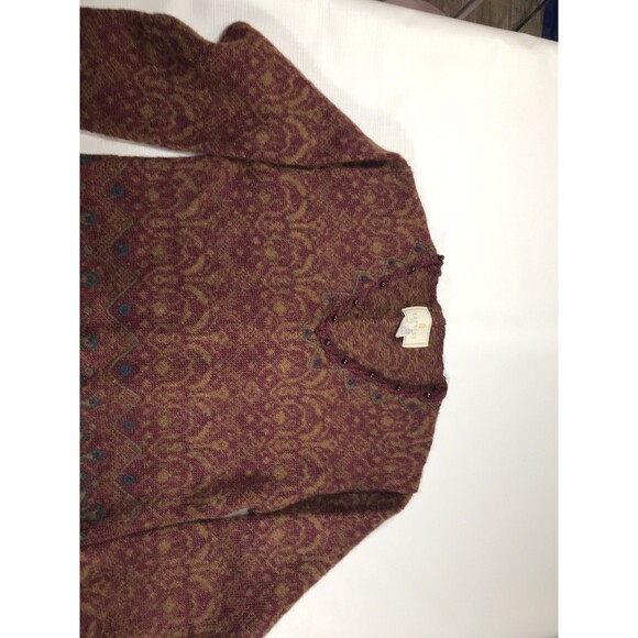 Express Tricot Vintage Ramie Wool Blend Sweater Embroidered Artsy Tassels Sz XS - Picture 3 of 8